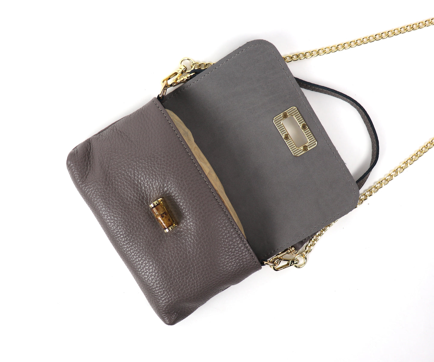 Small Timeless Chic Italian Leather Clutch/Shoulder/Crossbody Bag