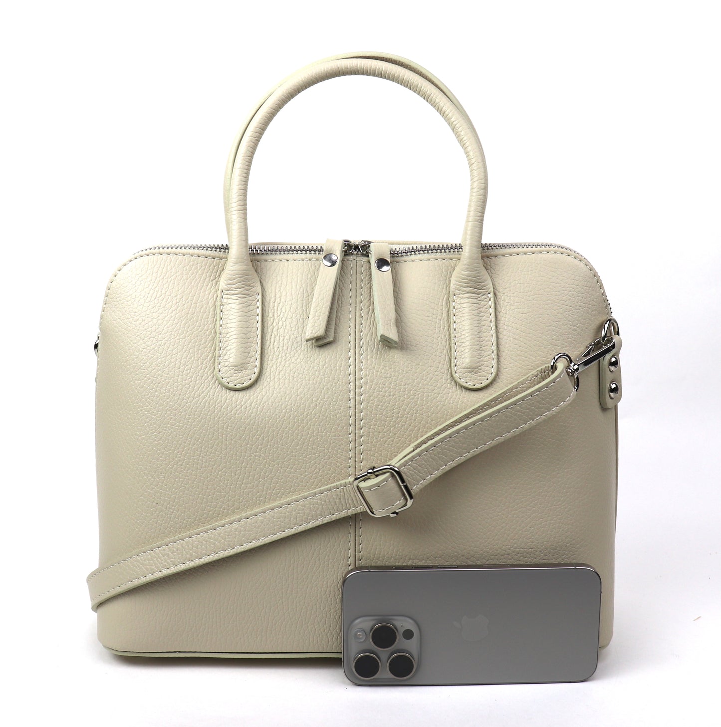 Top Handle Leather Handbag