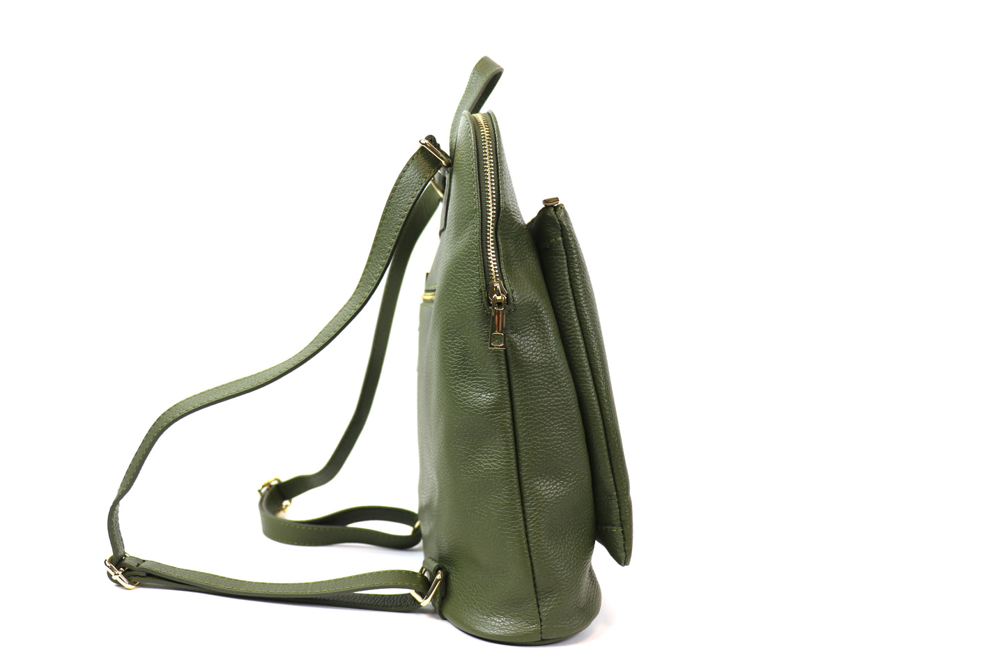 Large Versatile Italian Pebbled Leather Backpack for Laptop