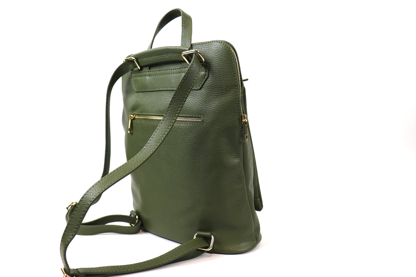 Large Versatile Italian Pebbled Leather Backpack for Laptop