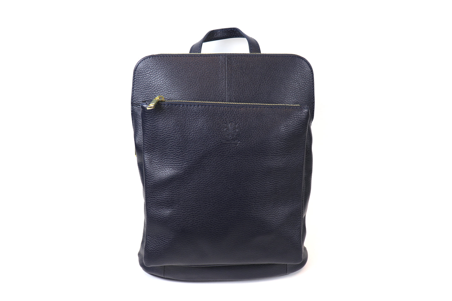 Large Versatile Italian Pebbled Leather Backpack for Laptop