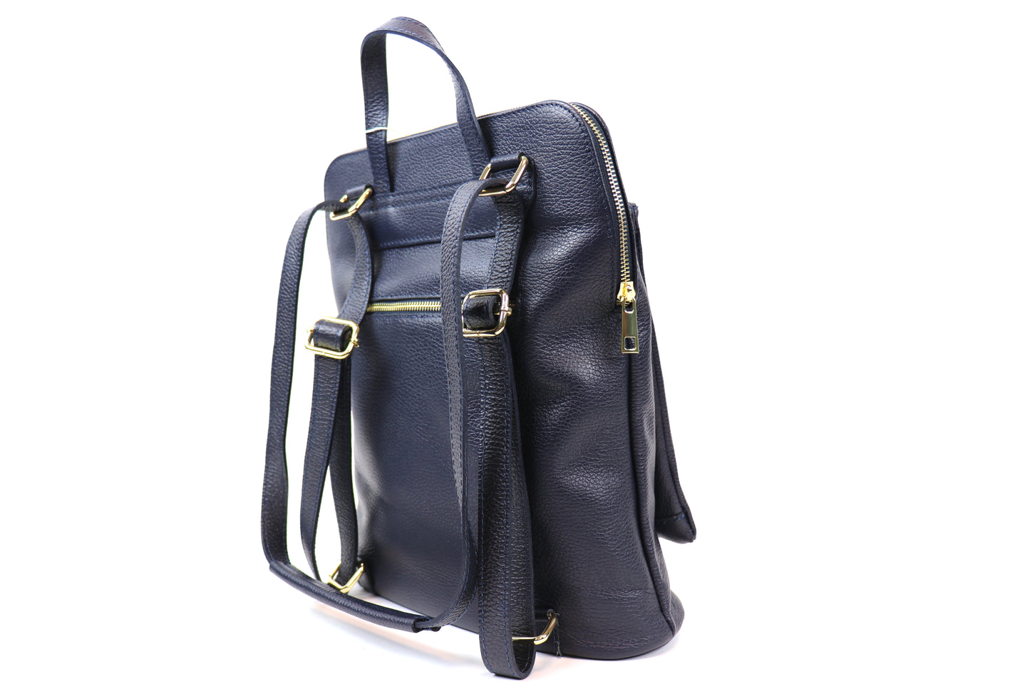 Large Versatile Italian Pebbled Leather Backpack for Laptop