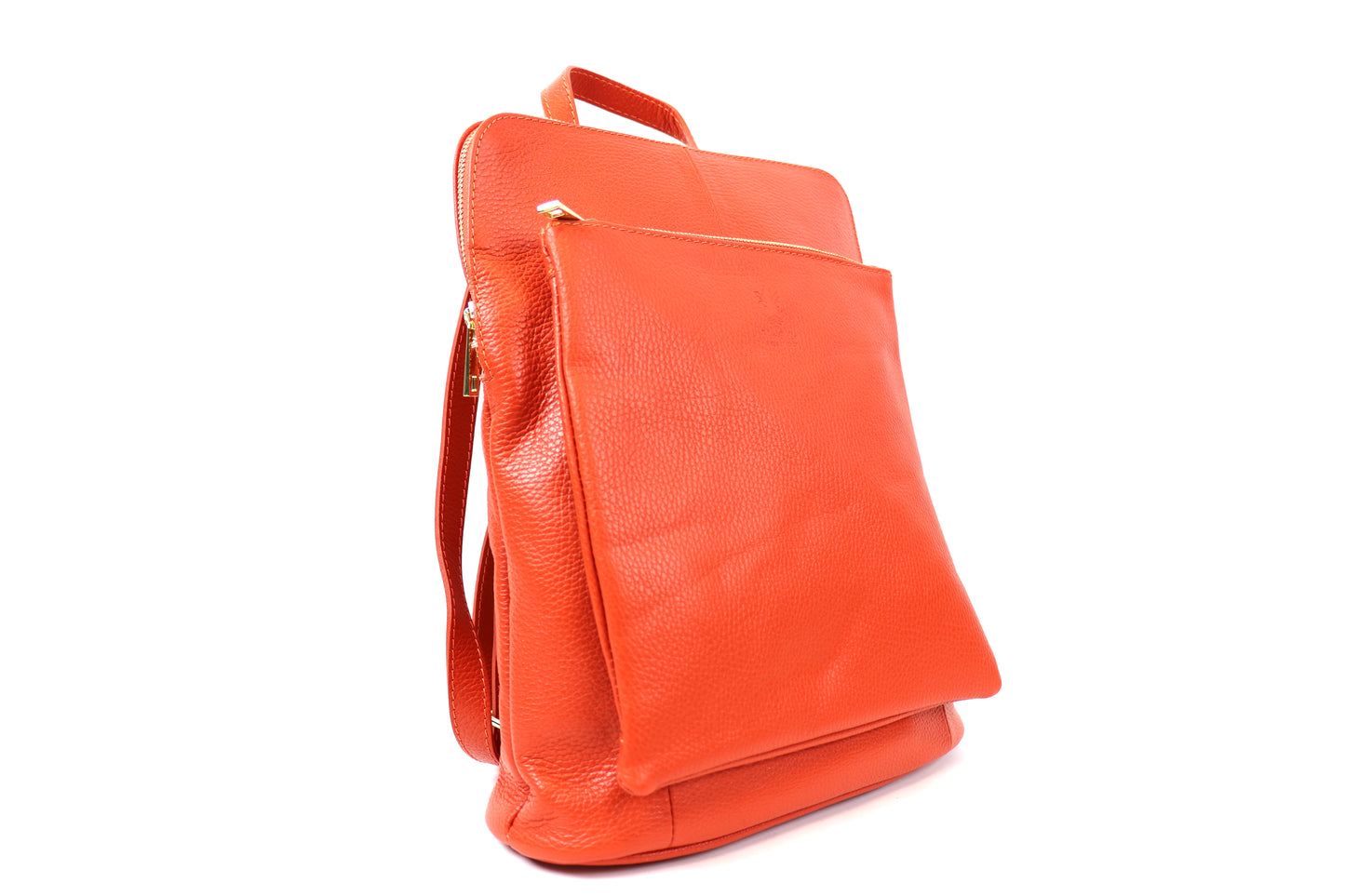 Large Versatile Italian Pebbled Leather Backpack for Laptop