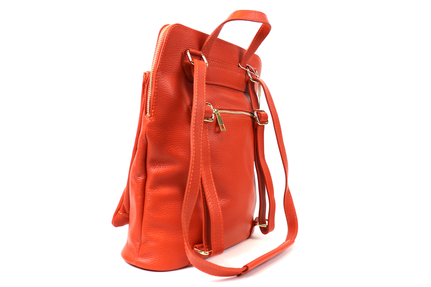 Large Versatile Italian Pebbled Leather Backpack for Laptop