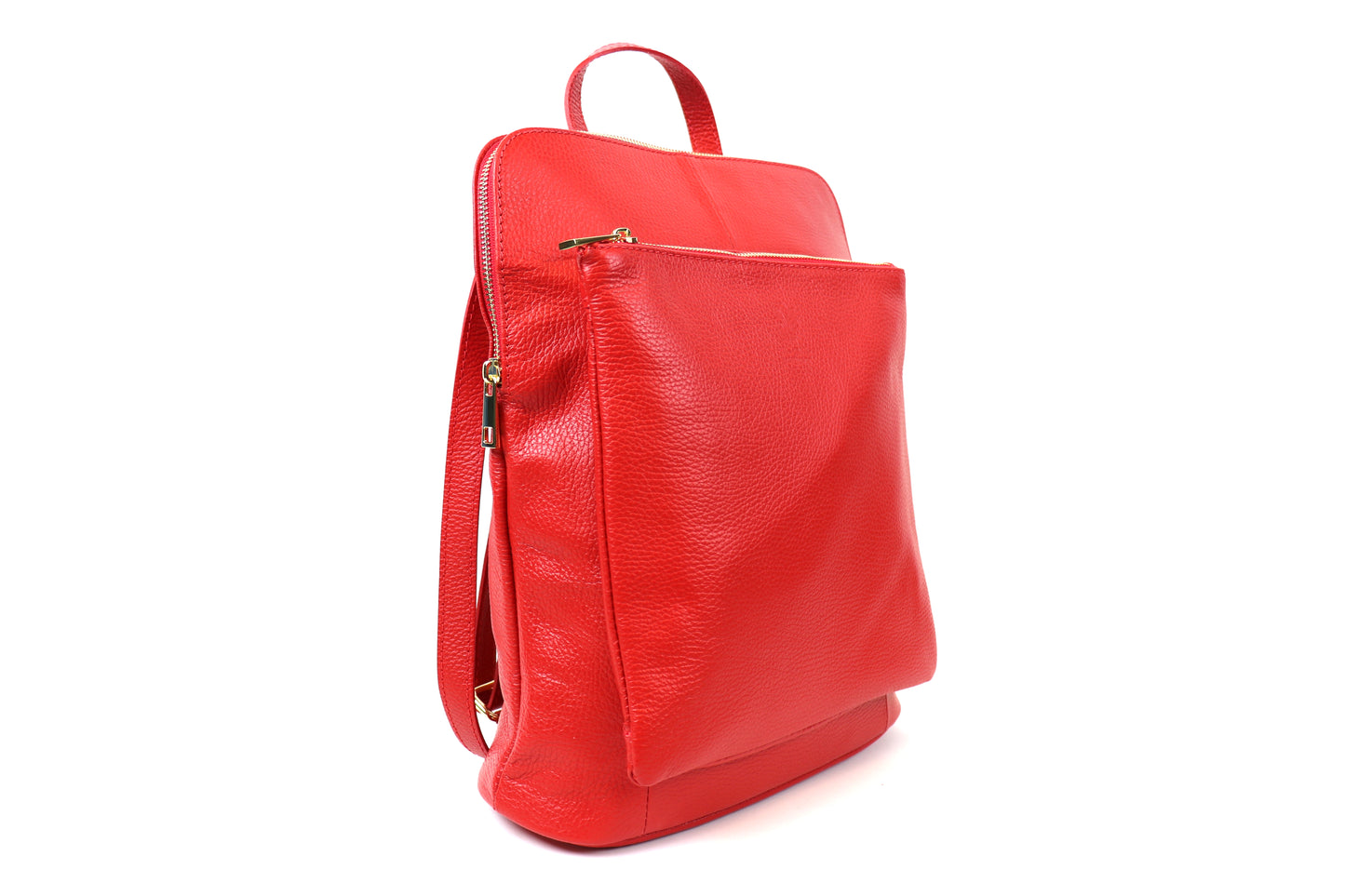 Large Versatile Italian Pebbled Leather Backpack for Laptop