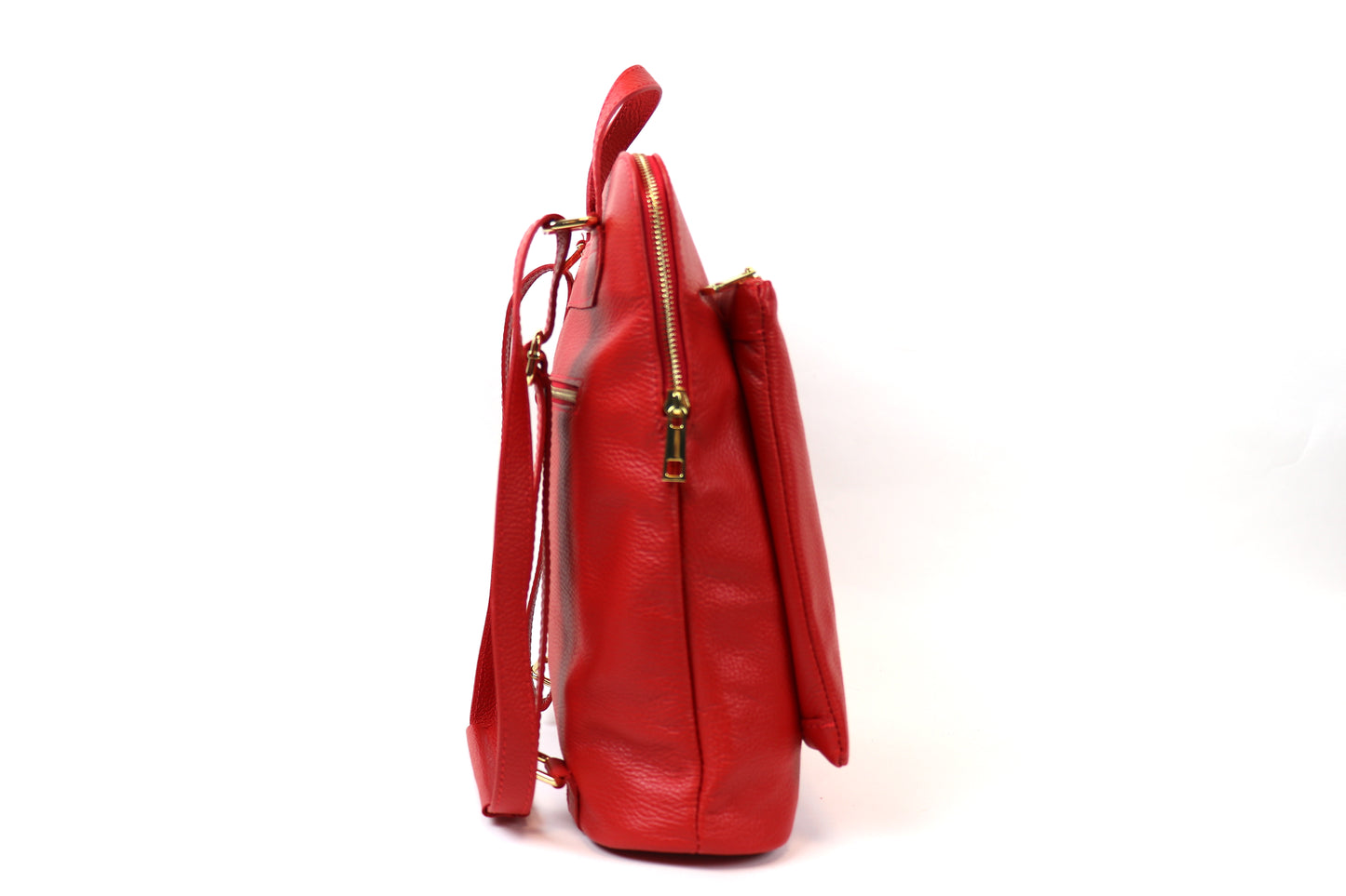 Large Versatile Italian Pebbled Leather Backpack for Laptop