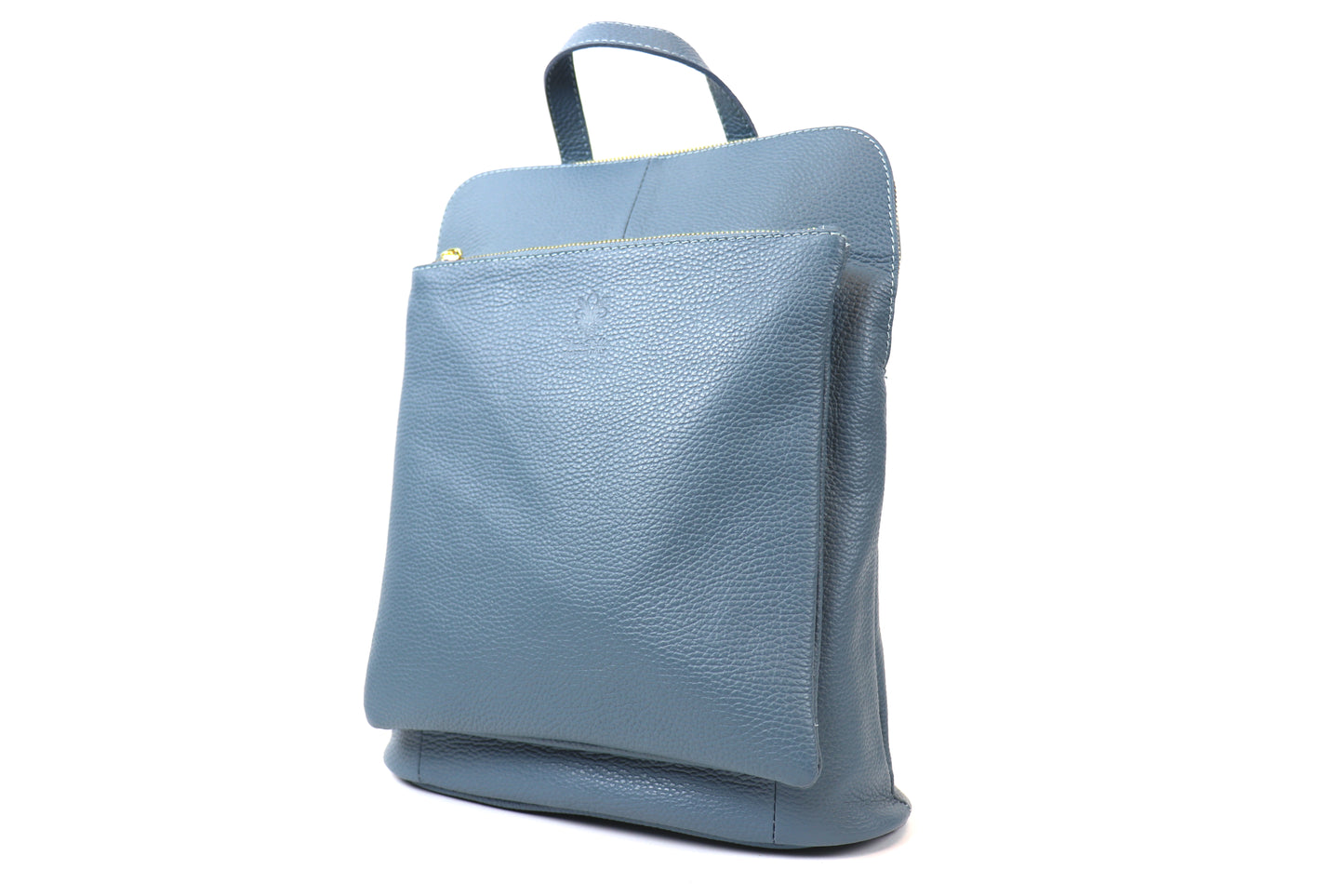 Large Versatile Italian Pebbled Leather Backpack for Laptop