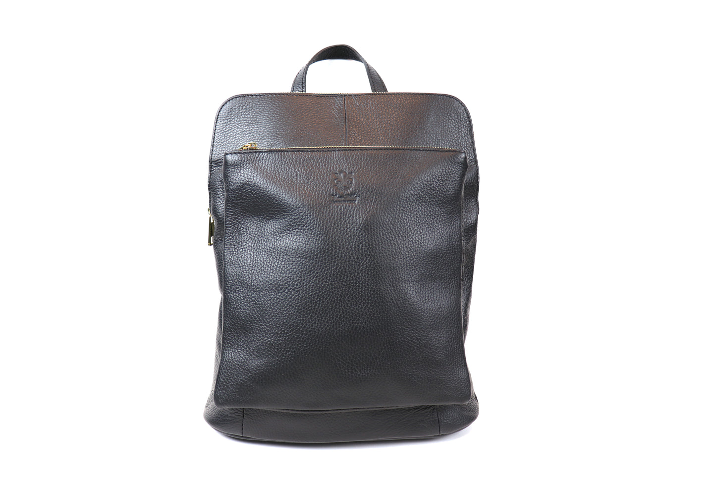 Large Versatile Italian Pebbled Leather Backpack for Laptop