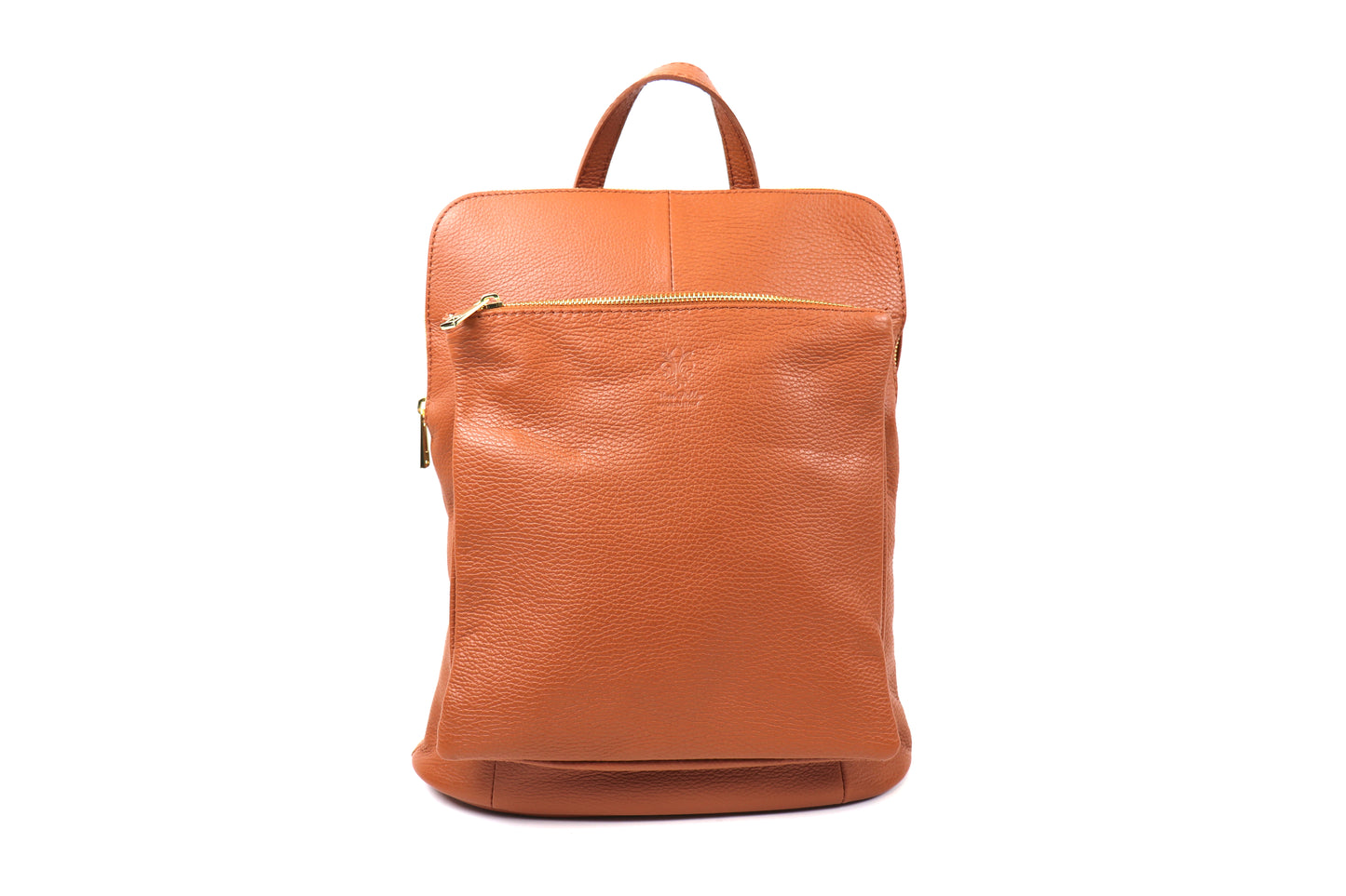 Large Versatile Italian Pebbled Leather Backpack for Laptop