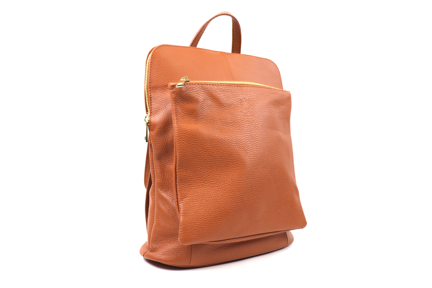 Large Versatile Italian Pebbled Leather Backpack for Laptop