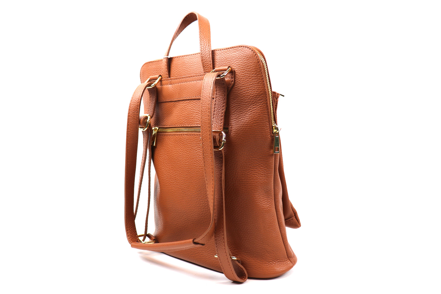 Large Versatile Italian Pebbled Leather Backpack for Laptop