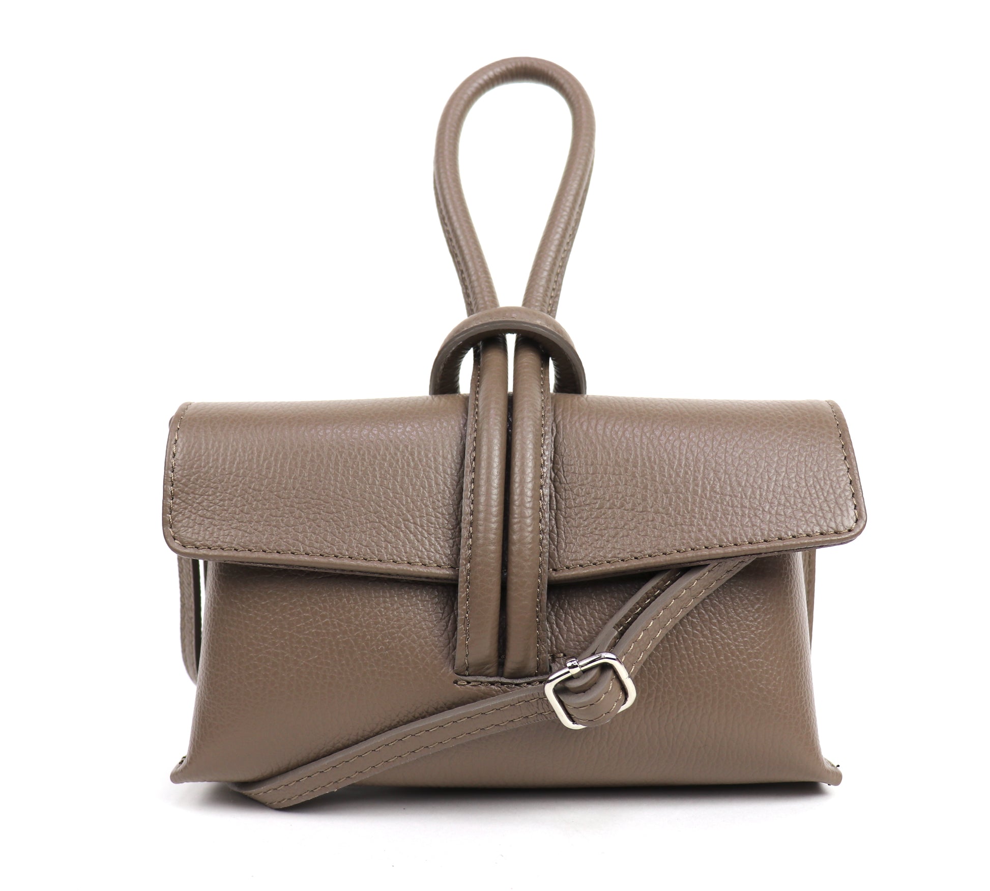 Versatile Leather Bag with Adjustable Detachable Strap - Wrist Bag - Clutch Bag