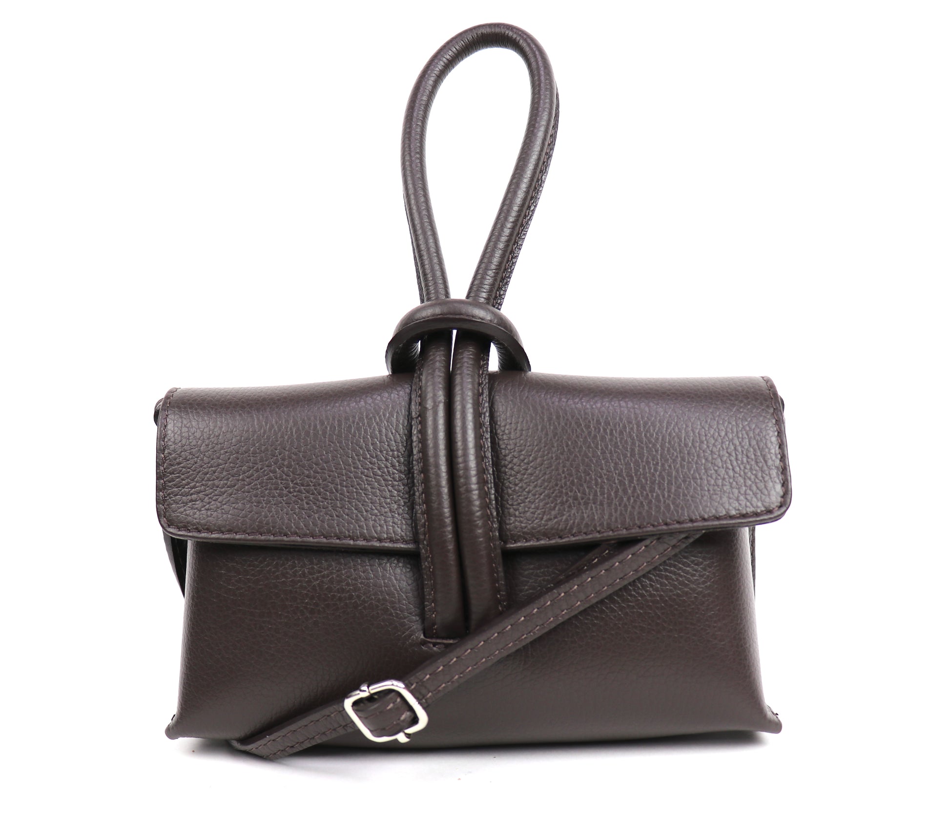Versatile Leather Bag with Adjustable Detachable Strap - Wrist Bag - Clutch Bag