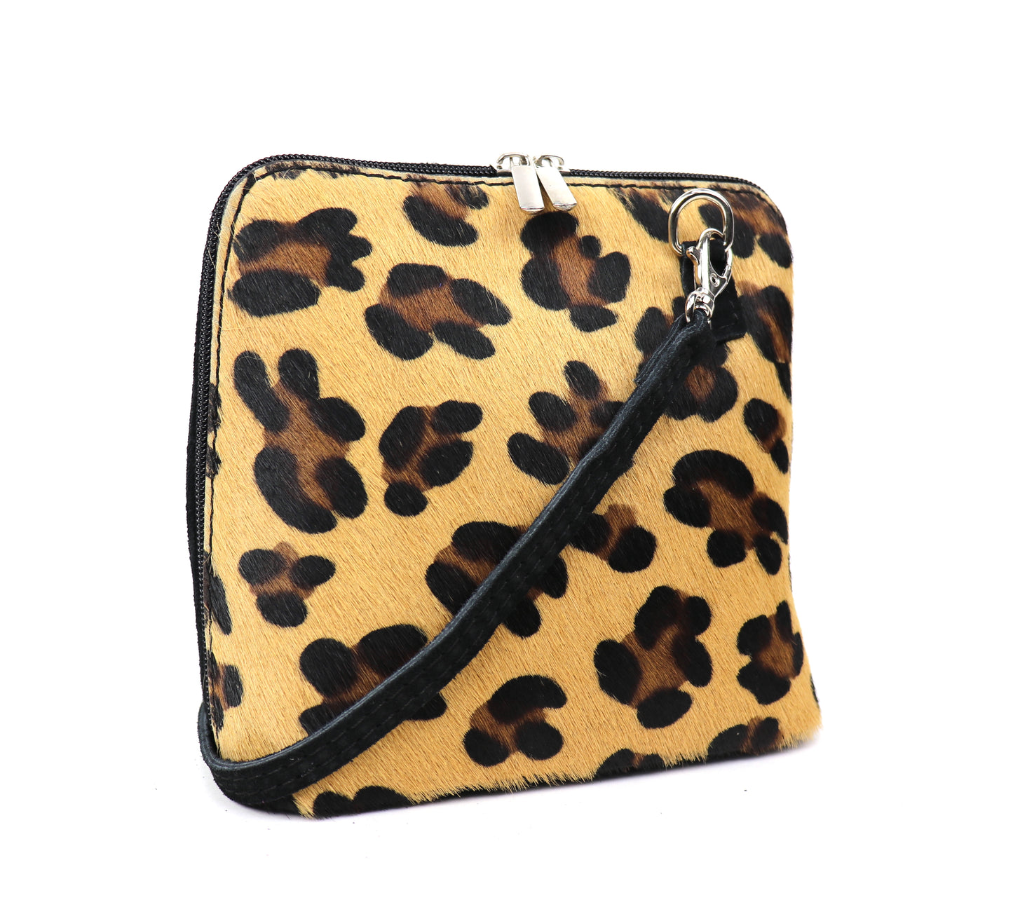 Small Animal Print Fur Suede Crossbody Bag