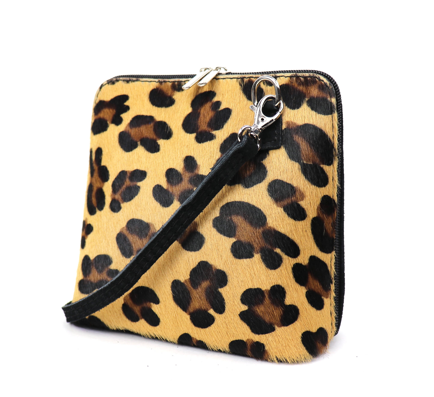 Small Animal Print Fur Suede Crossbody Bag