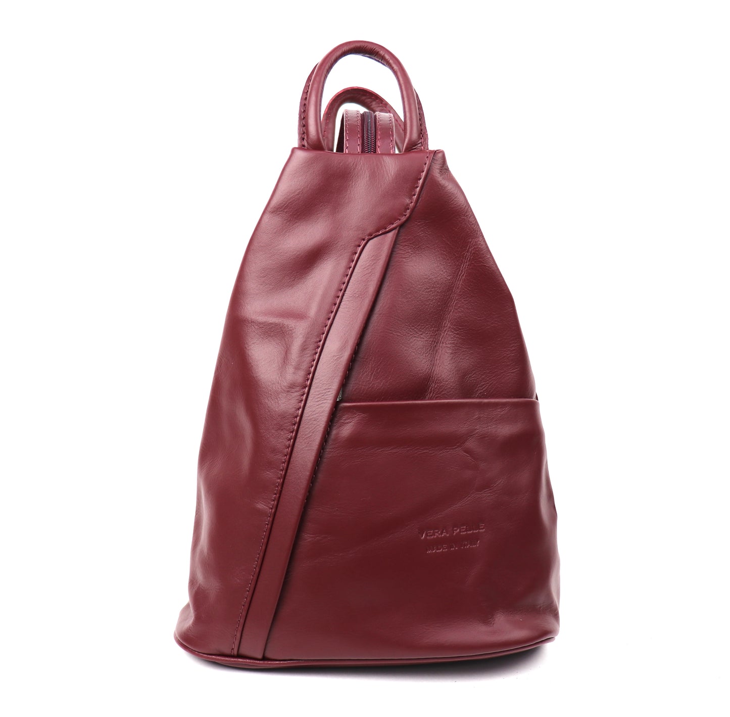 Vera Pelle Handmade Soft Leather Backpack Single Tone