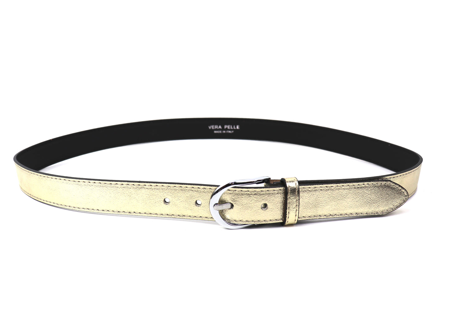 Vera Pelle Italian Leather Belt – Dark Tan, Dark Green, Burgundy, Chocolate, Black, Navy, Gold, and Silver