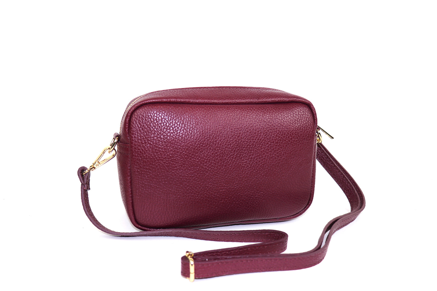 Double Zip Genuine Italian Leather Handbag