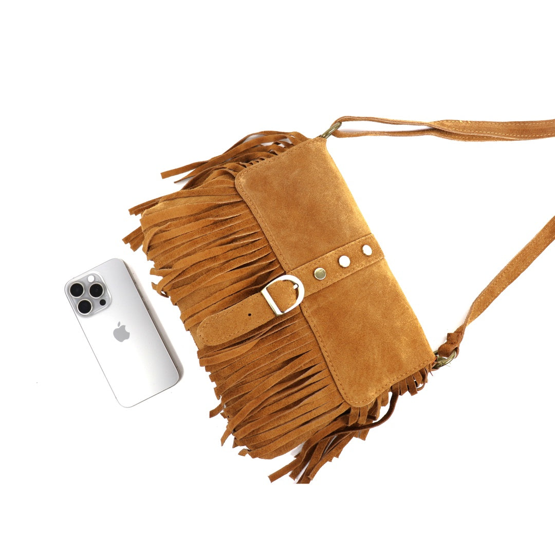 Suede crossbody/shoulder bag