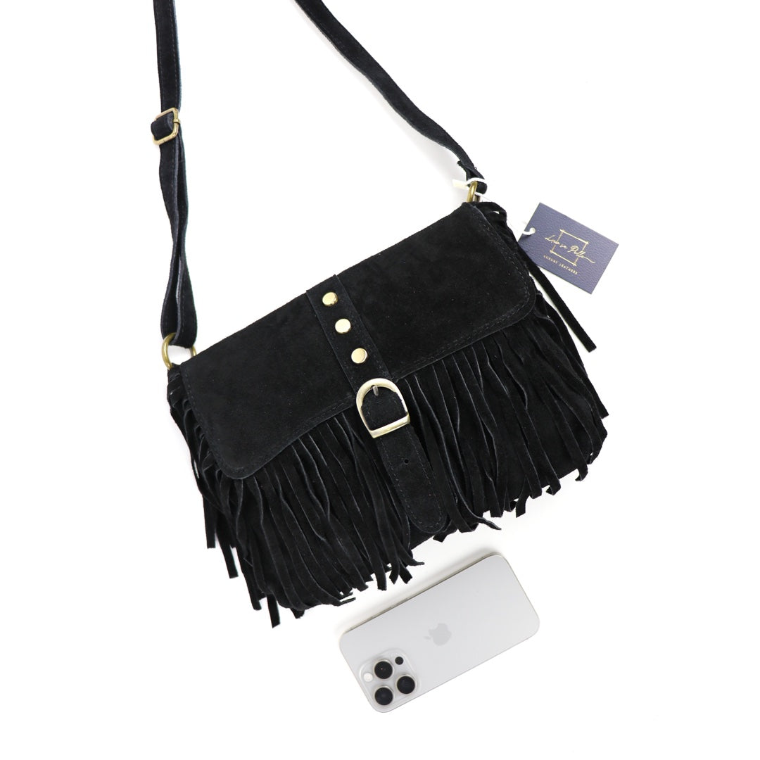 Suede crossbody/shoulder bag