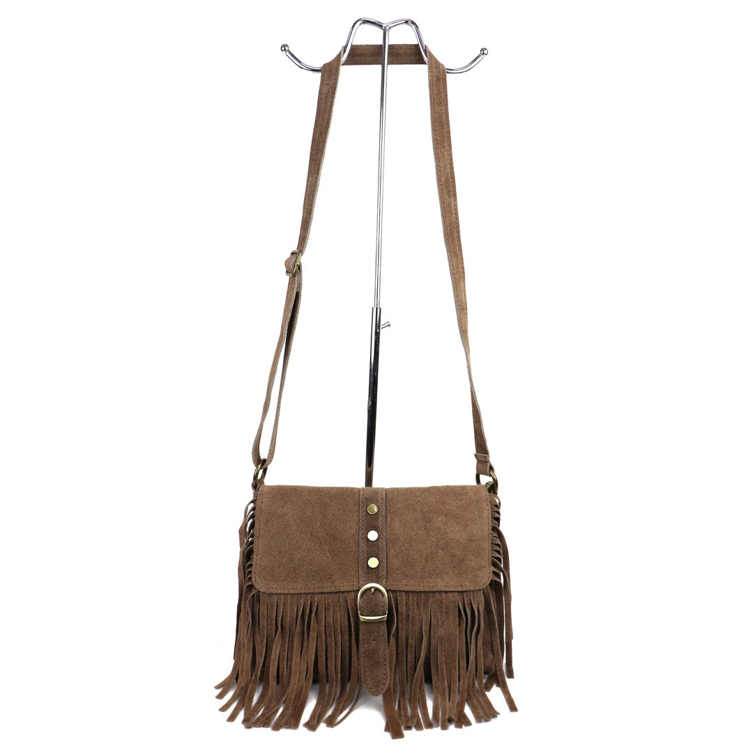 Suede crossbody/shoulder bag