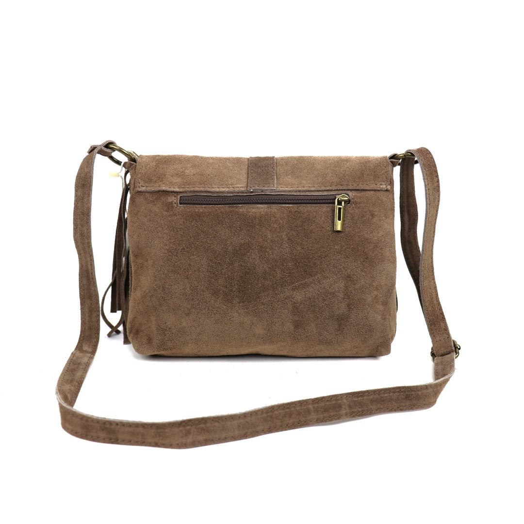 Suede crossbody/shoulder bag