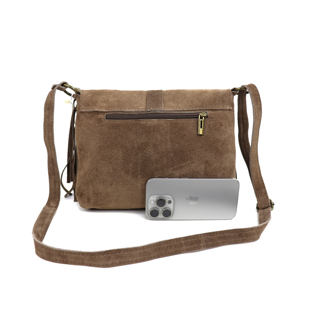 Suede crossbody/shoulder bag