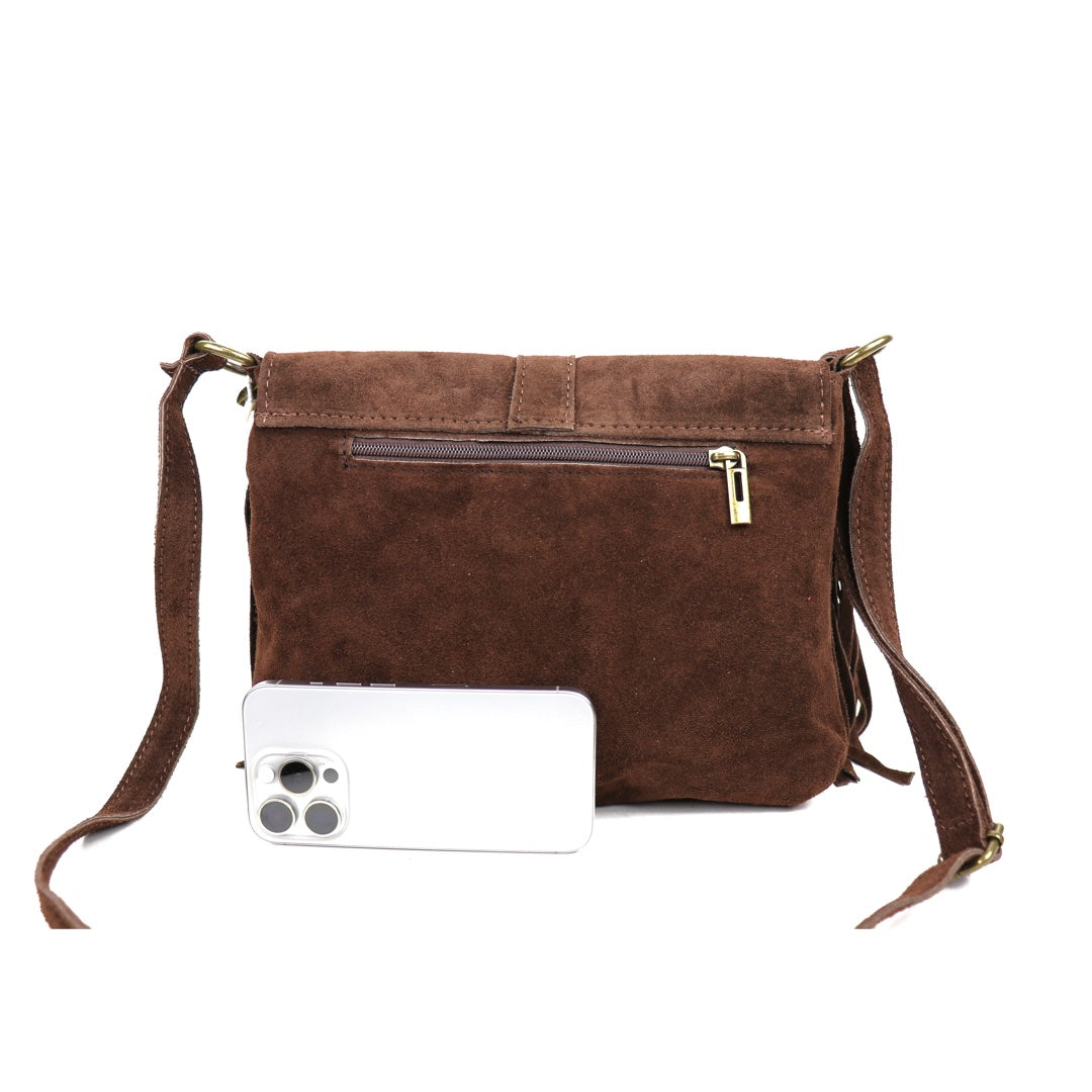 Suede crossbody/shoulder bag