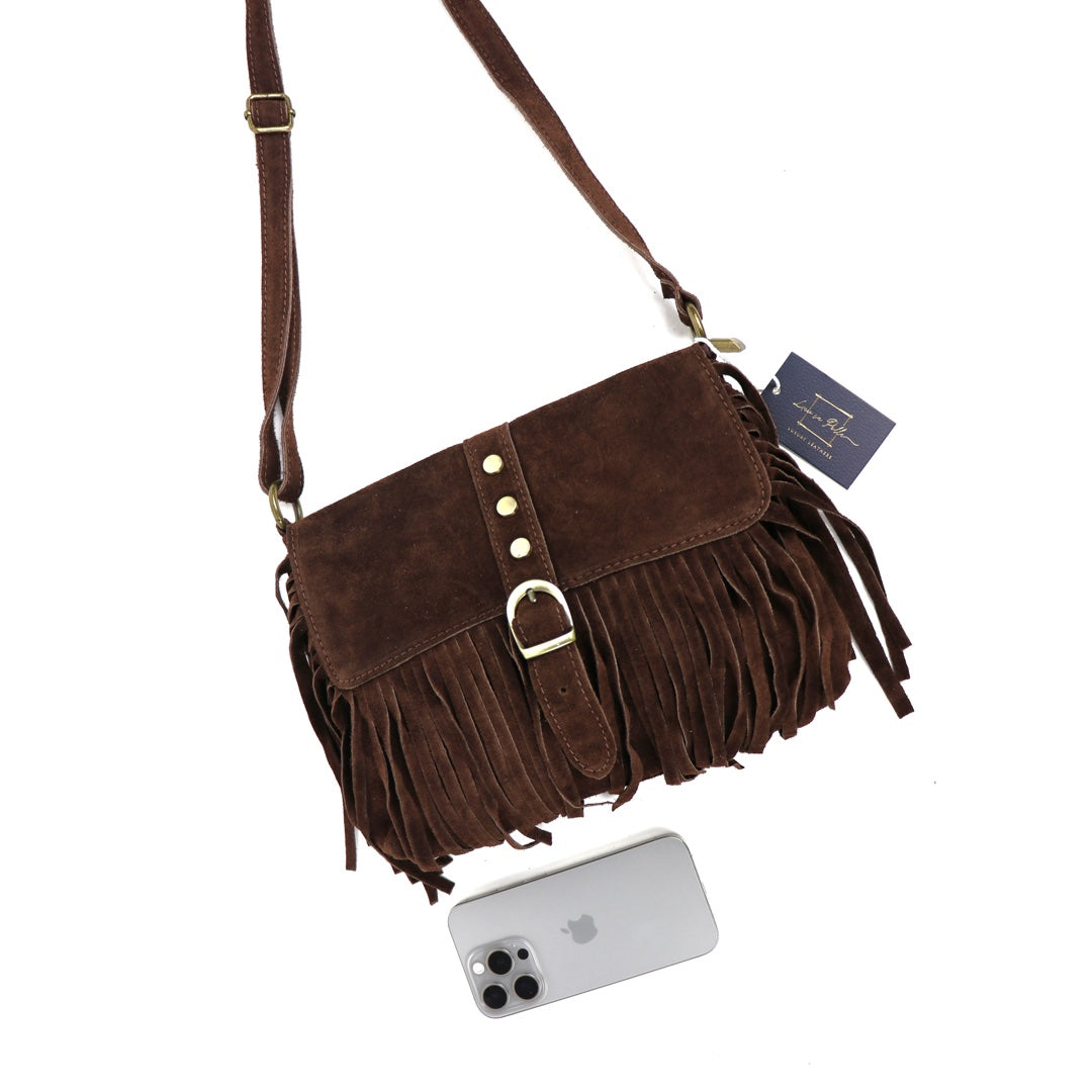 Suede crossbody/shoulder bag