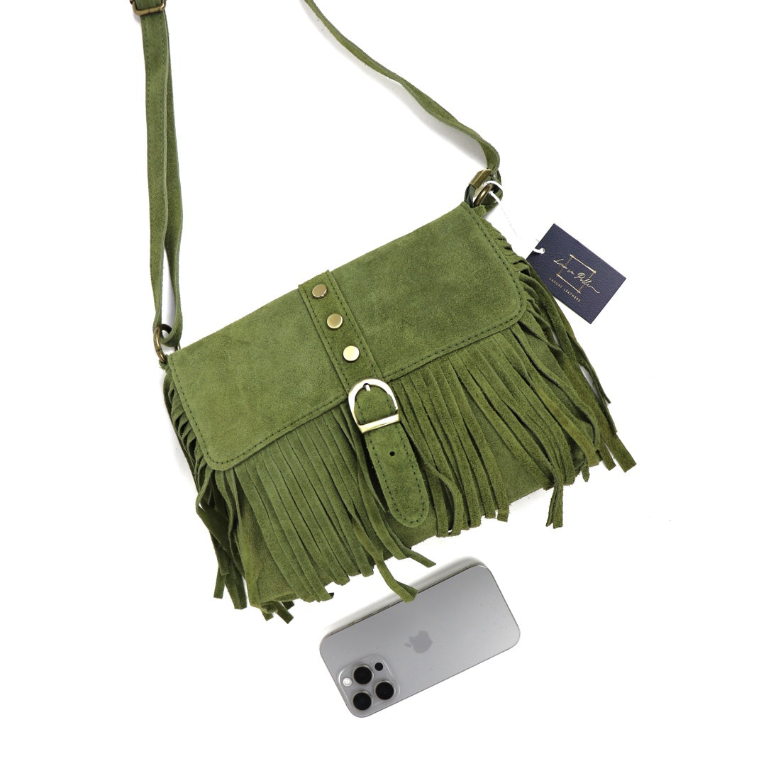 Suede crossbody/shoulder bag