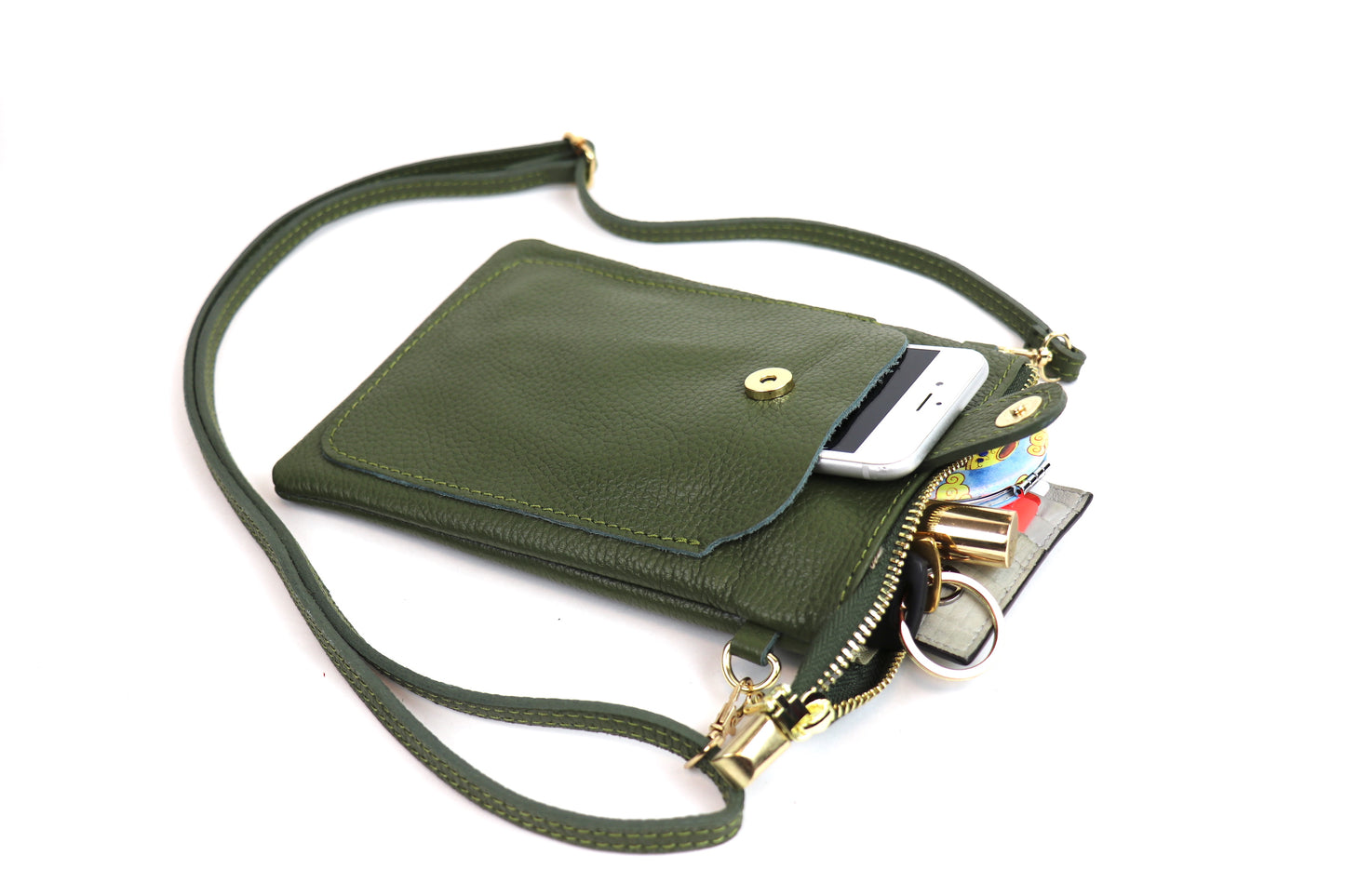 Leather Crossbody Travel Phone Bag