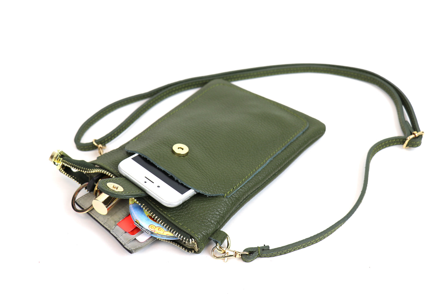 Leather Crossbody Travel Phone Bag