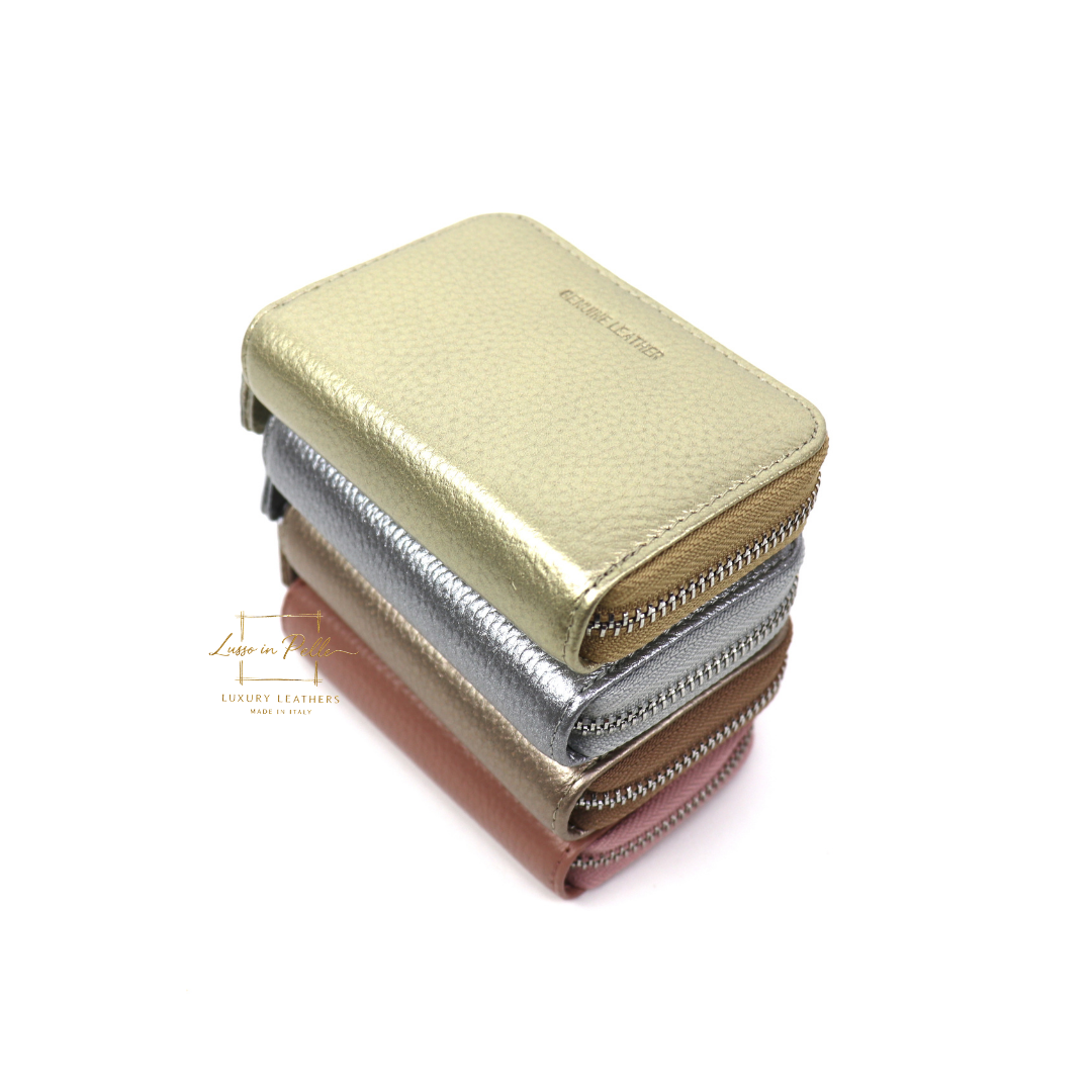 Small Leather Card Holder Wallet - Lussoinpelle 