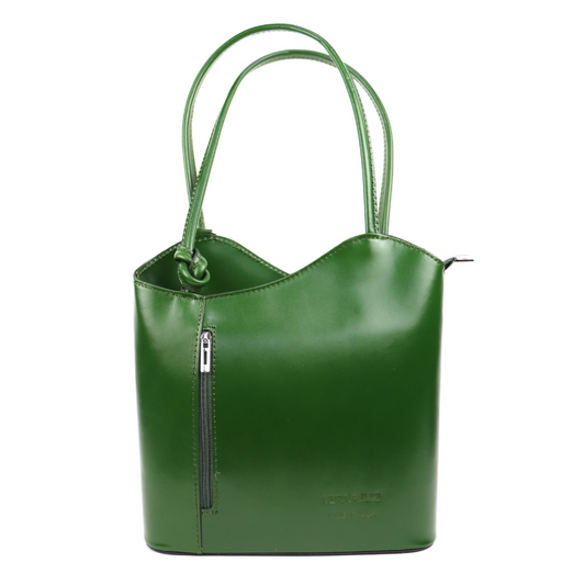 Versa Via — Italian Leather Convertible Shoulder Bag/Backpack