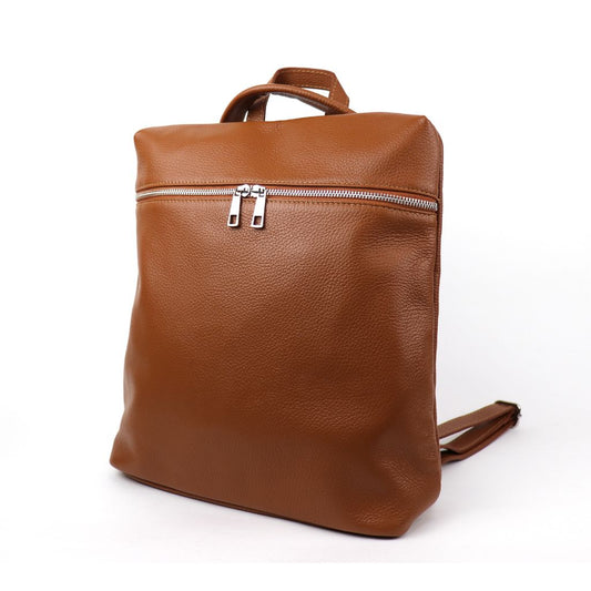 Versatile Italian Pebbled Leather Backpack for Laptop - Lussoinpelle Black backpack