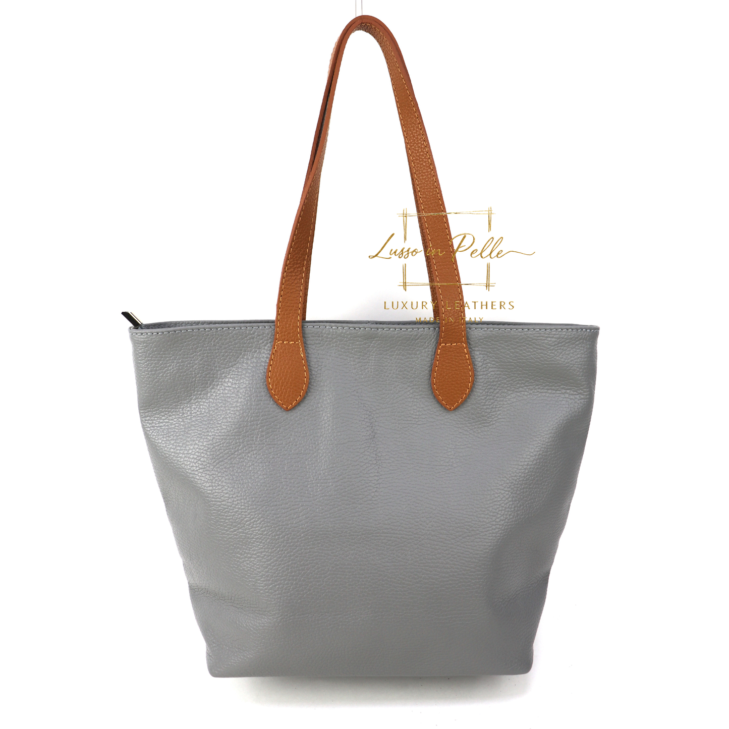 The Essential Tote (Handmade Italian Leather Shoulder Bag Tan Handle)