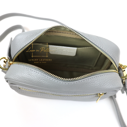 Sierra Genuine Italian Pebbled Leather Box Bag
