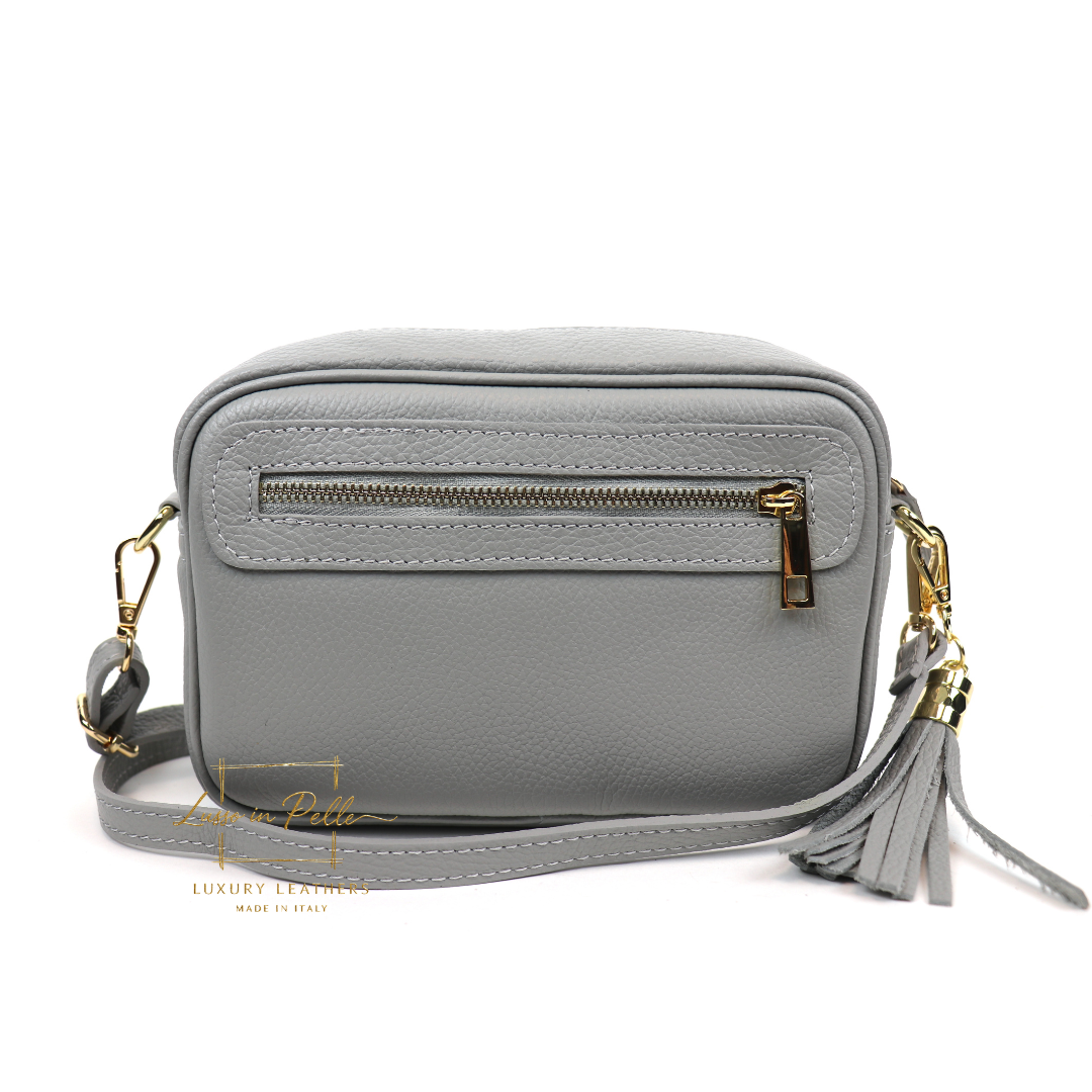 Bella Genuine Italian Pebbled Leather Box Bag