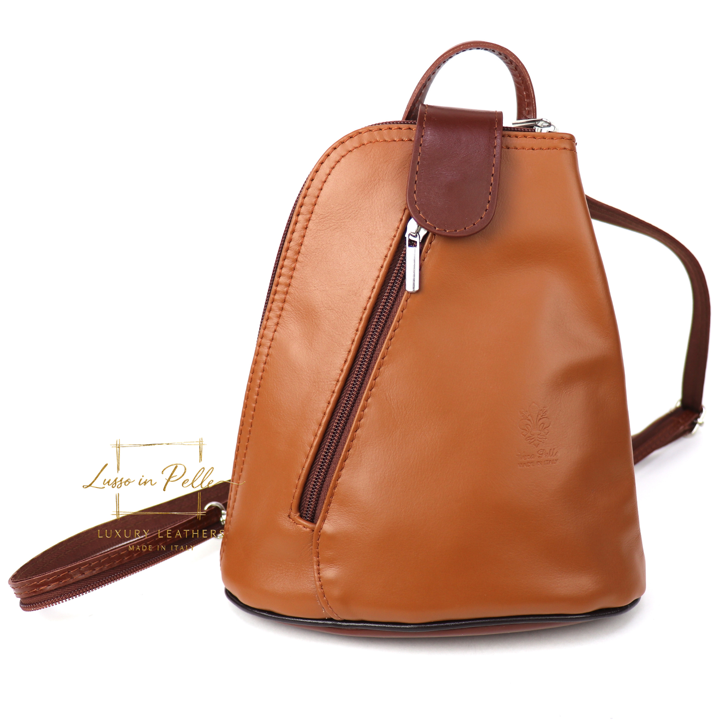 Small Vera Pelle Italian Soft Leather Backpack