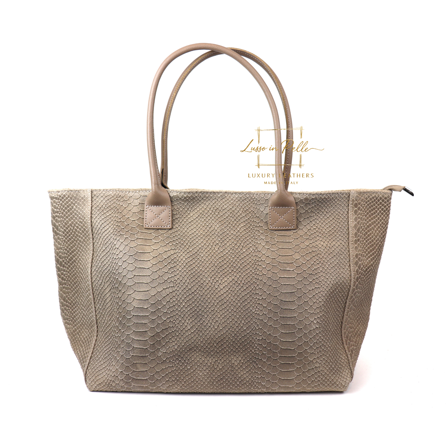 Suede Snake Print Two Style Large Shopper Bag