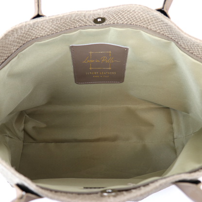 Suede Snake Print Two Style Large Shopper Bag