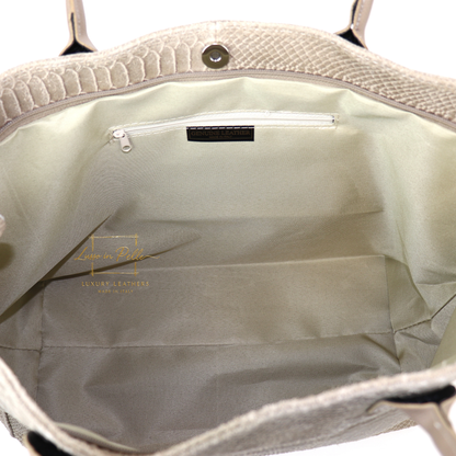 Suede Snake Print Two Style Large Shopper Bag