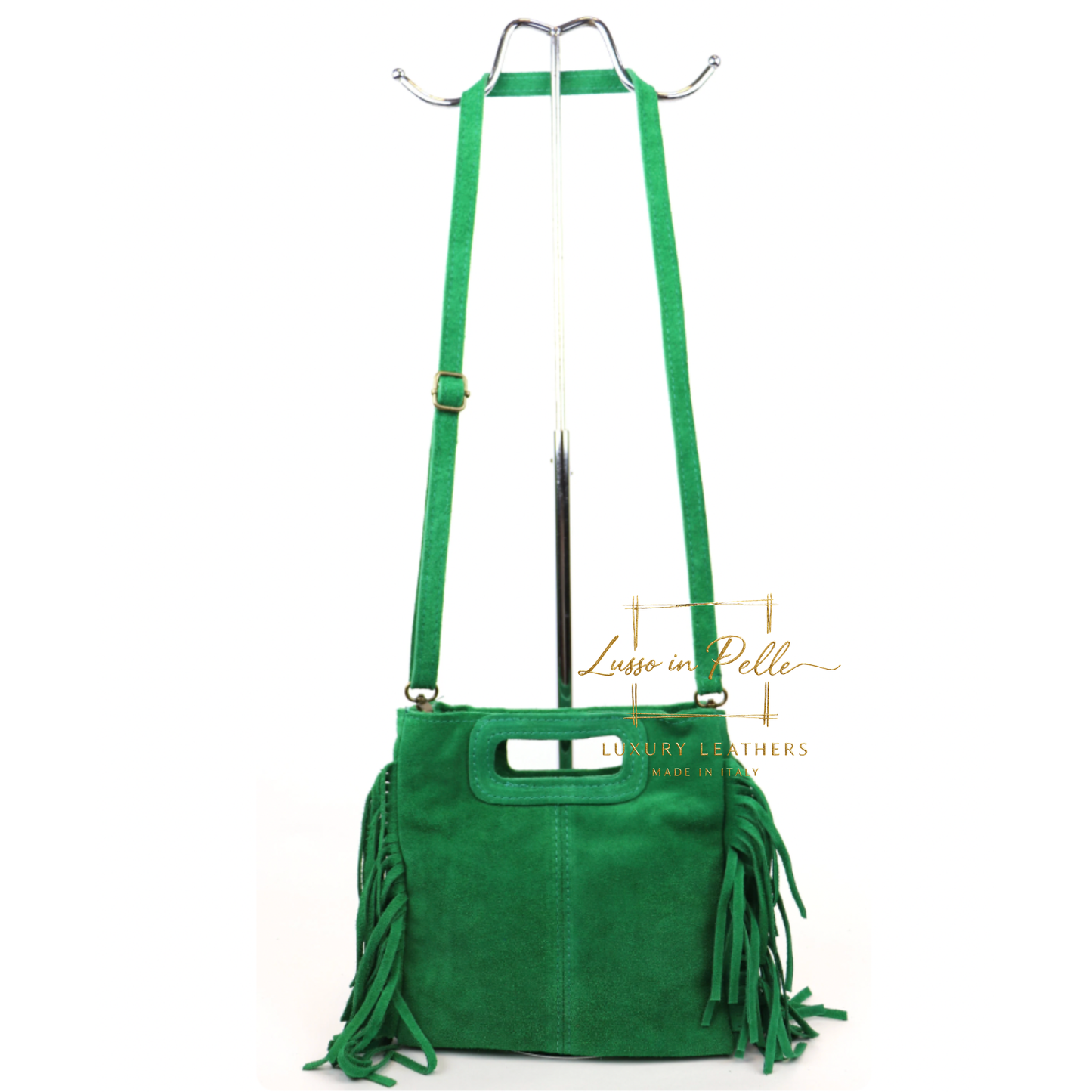 Suede Boho Tassel Crossbody Bag with Adjustable Detachable Straps