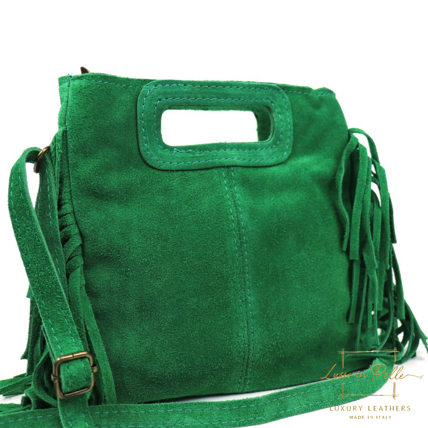 Suede Boho Tassel Crossbody Bag with Adjustable Detachable Straps