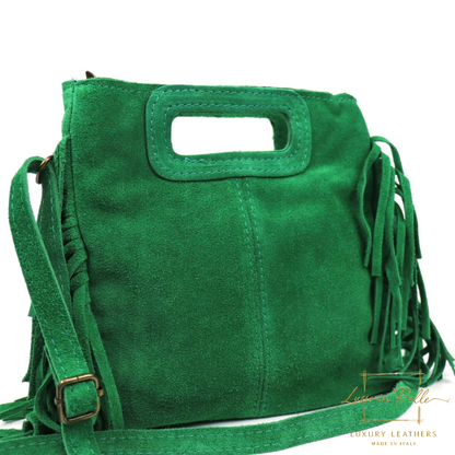 Suede Boho Tassel Crossbody Bag with Adjustable Detachable Straps