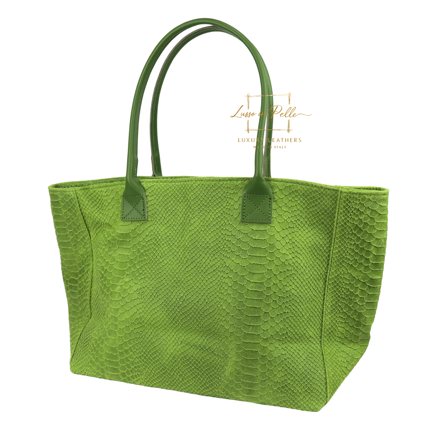 Suede Snake Print Two Style Large Shopper Bag