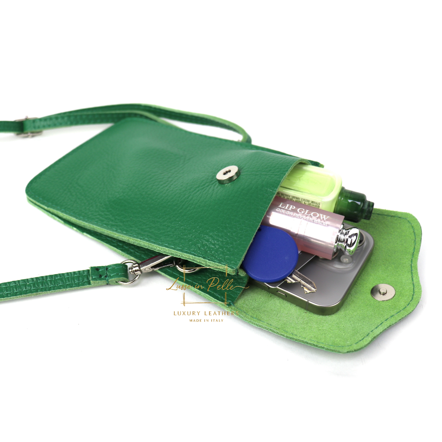 Minimalist Genuine Leather Crossbody Phone Bag