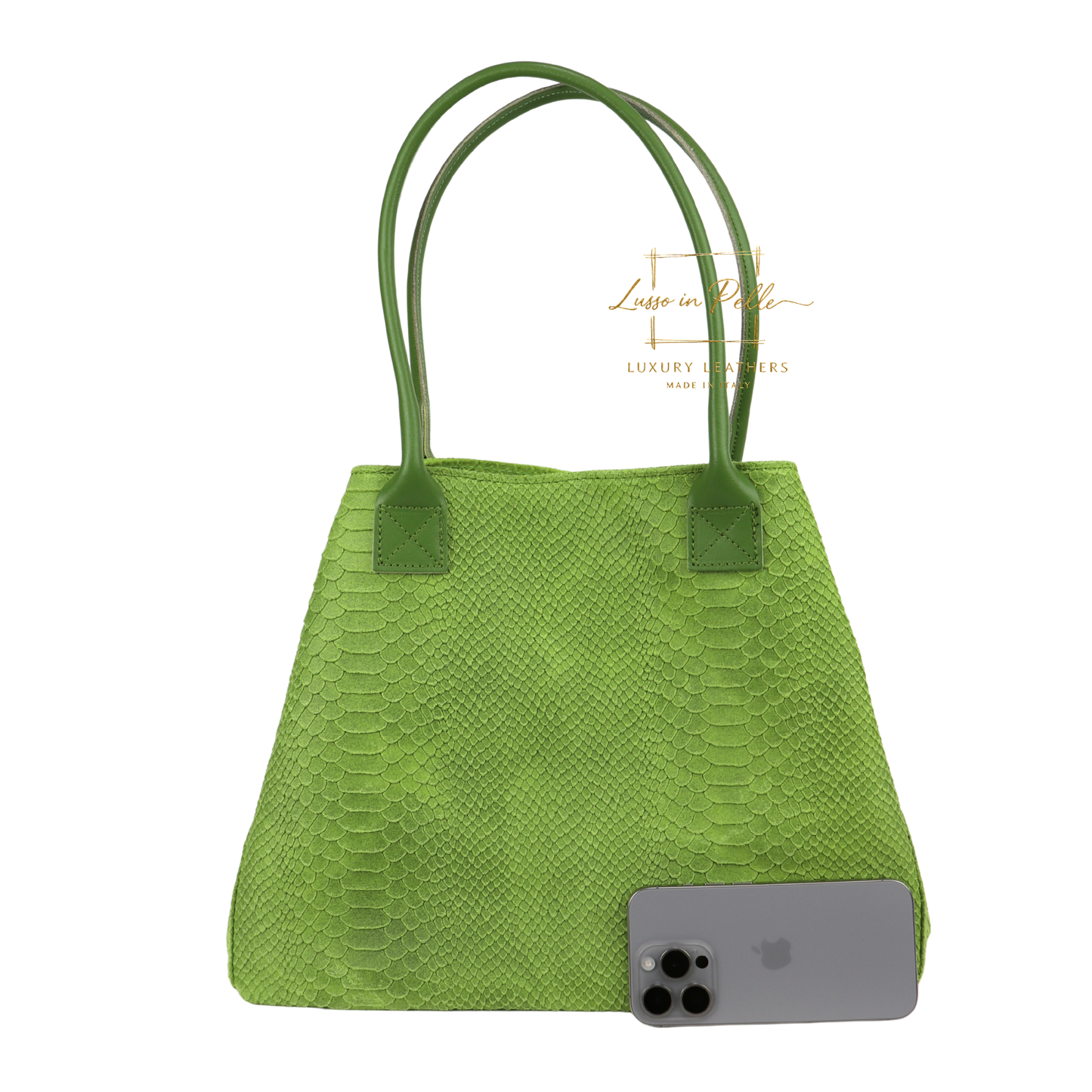 Suede Snake Print Two Style Large Shopper Bag