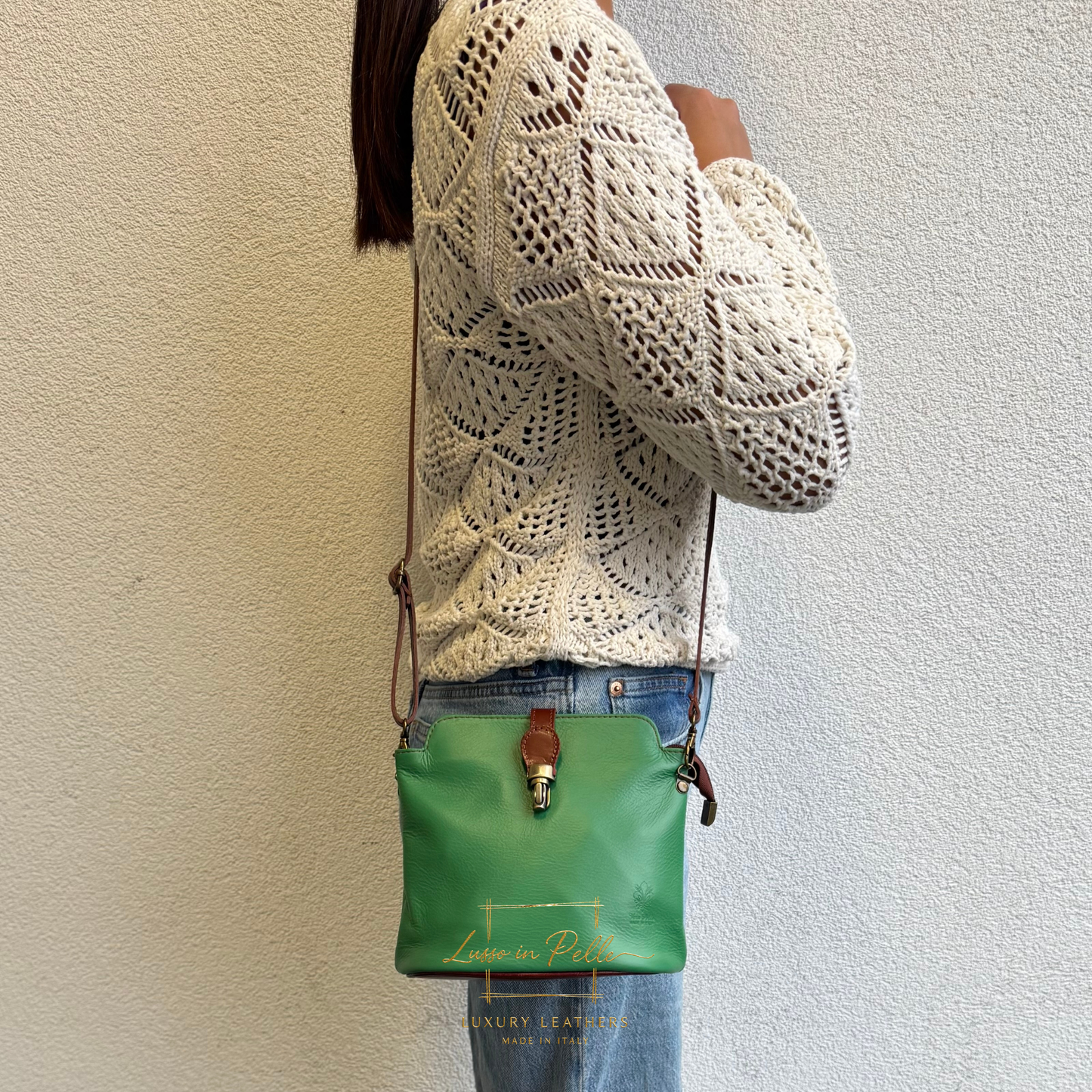 Vera Pelle Leather Crossbody Bag