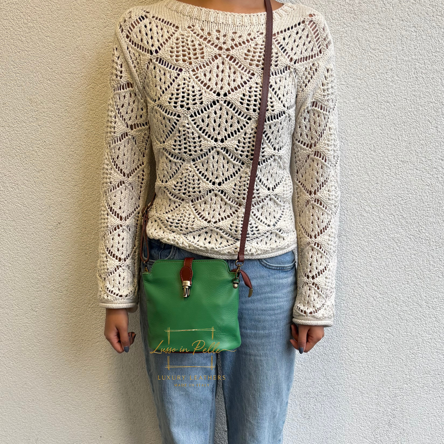 Vera Pelle Leather Crossbody Bag